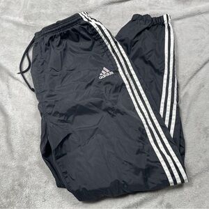 VTG Adidas Track Pants Mens XL Black White Logo Y2K Ankle Zip Joggers